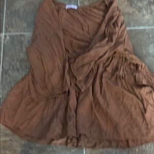 Brown Draped Blouse Pink Lily